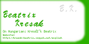 beatrix kresak business card